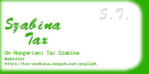 szabina tax business card